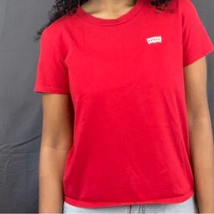 Red Levi’s T-shirt in size medium.